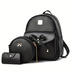 3pcs Women's Backpack Set with Crossbody Bag - Solid High end Backpack