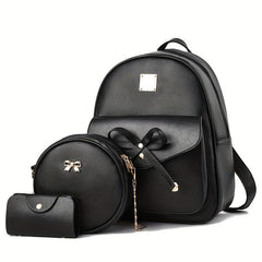3pcs Women's Backpack Set with Crossbody Bag - Solid High end Backpack