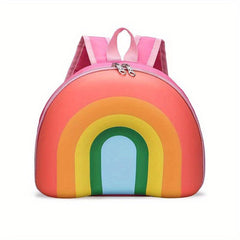 Rainbow Shape Kids Backpack Donut Pattern School Bag Boys Girls Rocket Schoolbag