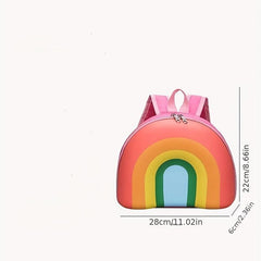 Rainbow Shape Kids Backpack Donut Pattern School Bag Boys Girls Rocket Schoolbag