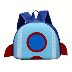 Rainbow Shape Kids Backpack Donut Pattern School Bag Boys Girls Rocket Schoolbag