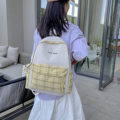 Plaid Pattern Backpack for Students, Preppy Style School Bag