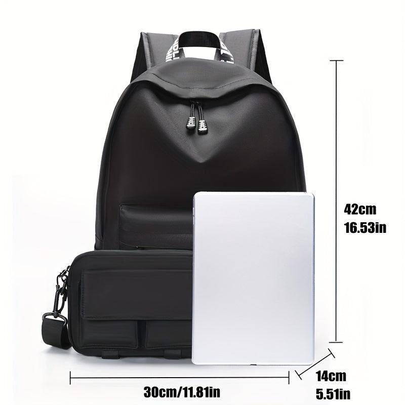 Men's Large Capacity Backpack & Crossbody Bag Set