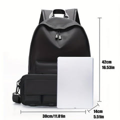 Men's Large Capacity Backpack & Crossbody Bag Set