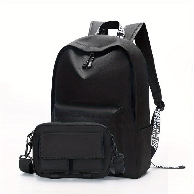Men's Large Capacity Backpack & Crossbody Bag Set