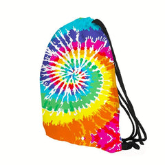 Rainbow Print Drawstring Backpack