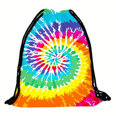 Rainbow Print Drawstring Backpack