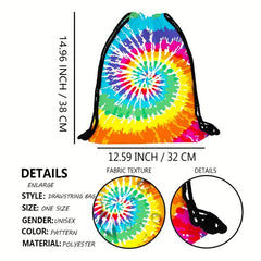 Rainbow Print Drawstring Backpack
