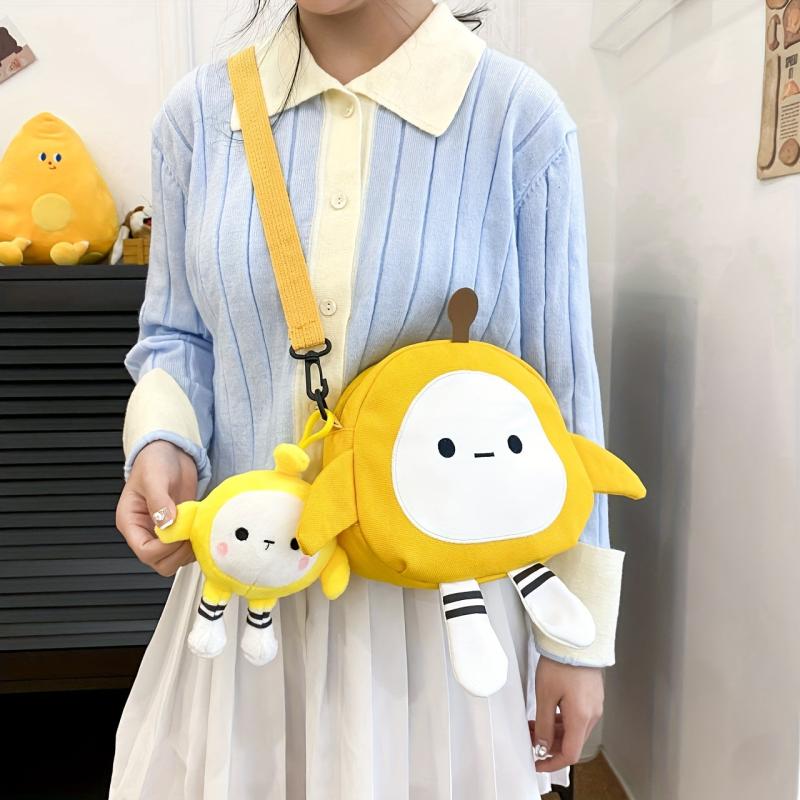 Egg Crossbody Bag Cartoon Canvas Shoulder Bag