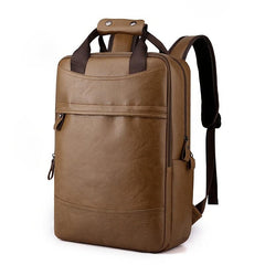Men's Large Capacity Leather Backpack for Students
