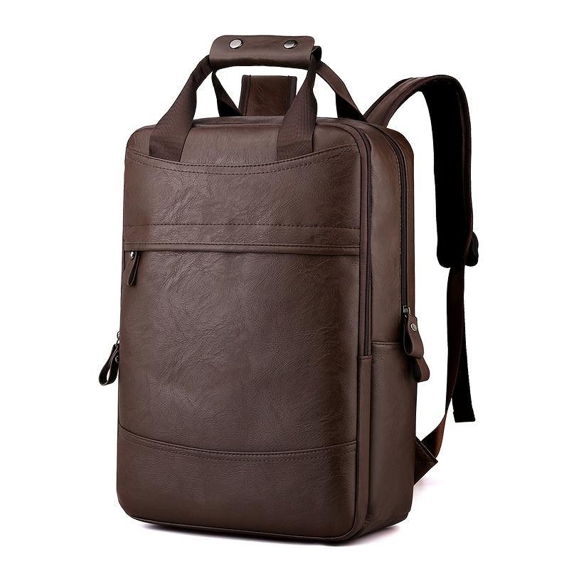 Men's Large Capacity Leather Backpack for Students