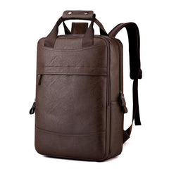 Men's Large Capacity Leather Backpack for Students