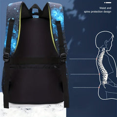 3pcs Starry Sky Cartoon Backpack Lunch Bag Pencil Case Set