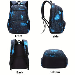 3pcs Starry Sky Cartoon Backpack Lunch Bag Pencil Case Set