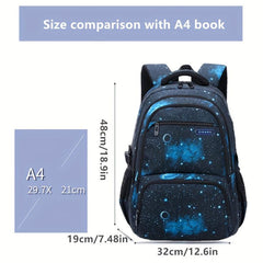 3pcs Starry Sky Cartoon Backpack Lunch Bag Pencil Case Set