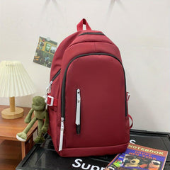 Large Travel Backpack Solid Color Schoolbag Versatile Bag