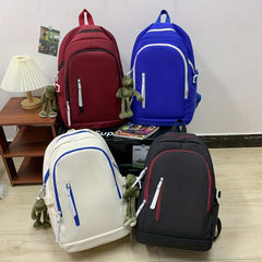 Large Travel Backpack Solid Color Schoolbag Versatile Bag