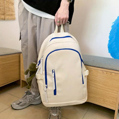 Large Travel Backpack Solid Color Schoolbag Versatile Bag