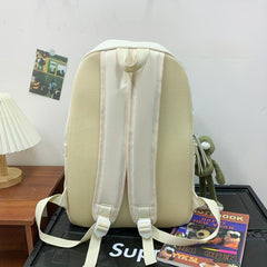 Large Travel Backpack Solid Color Schoolbag Versatile Bag