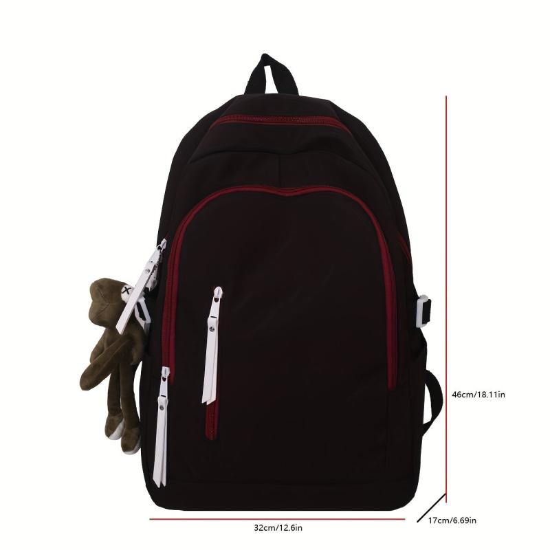 Large Travel Backpack Solid Color Schoolbag Versatile Bag
