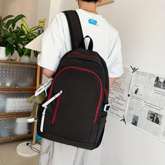Large Travel Backpack Solid Color Schoolbag Versatile Bag
