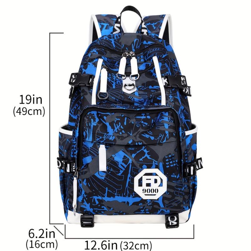 Teens Boys School Bag Nylon Large Capacity Backpack