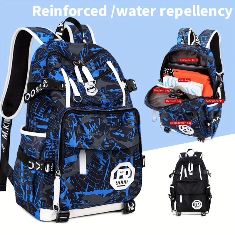 Teens Boys School Bag Nylon Large Capacity Backpack