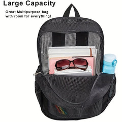 Transparent Mesh Backpack with Padded Shoulder Straps