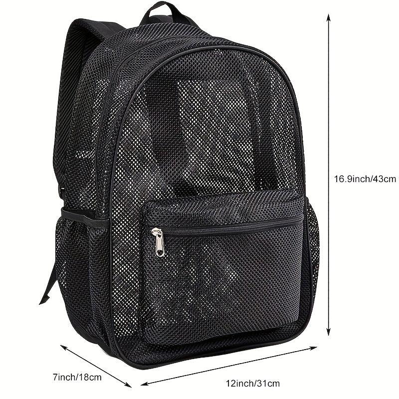 Transparent Mesh Backpack with Padded Shoulder Straps