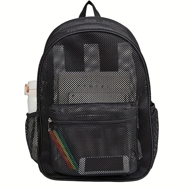 Transparent Mesh Backpack with Padded Shoulder Straps