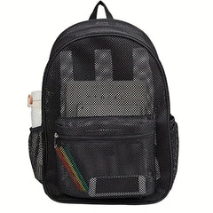 Transparent Mesh Backpack with Padded Shoulder Straps