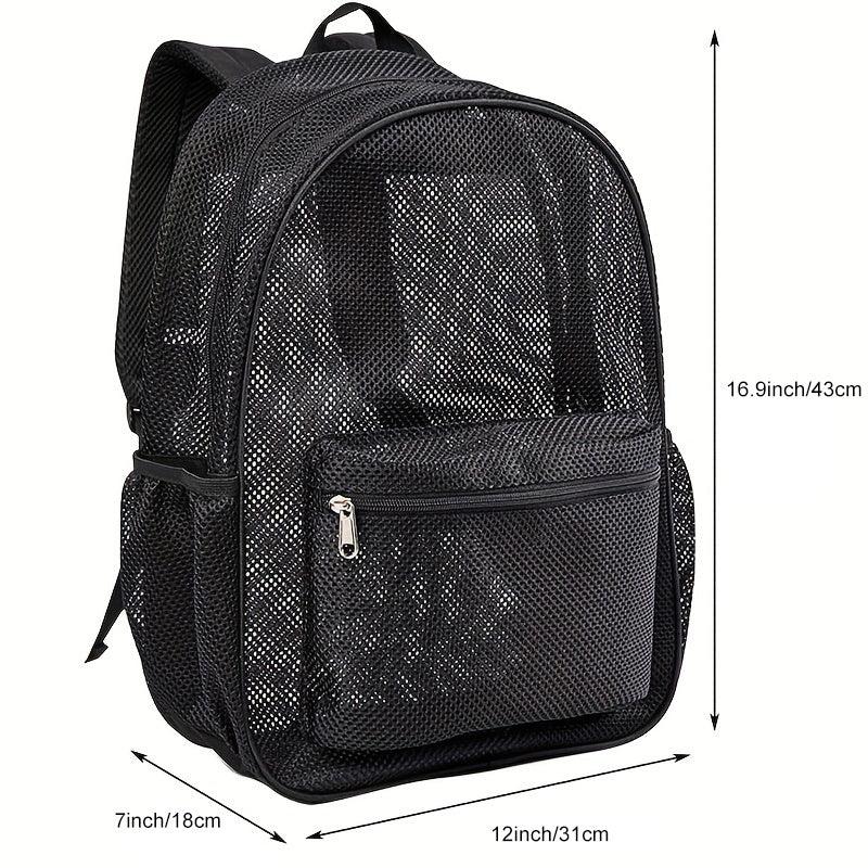 Transparent Mesh Backpack with Padded Shoulder Straps