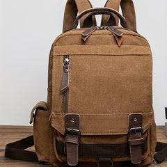 Vintage Canvas Double Shoulder Bag Backpack Casual Travel Versatile Bag