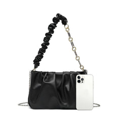 Minimalist Ruched Shoulder Purse Chain Strap Women