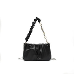 Minimalist Ruched Shoulder Purse Chain Strap Women
