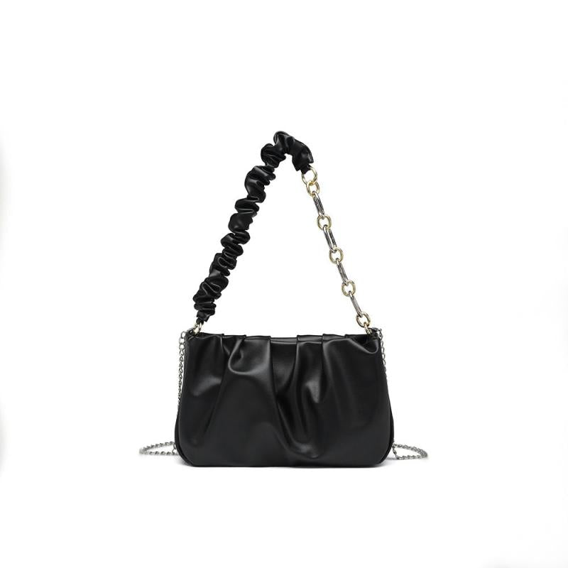 Minimalist Ruched Shoulder Purse Chain Strap Women