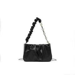 Minimalist Ruched Shoulder Purse Chain Strap Women