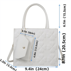 Flower Shoulder Bag Casual Versatile PU Leather Crossbody Bag