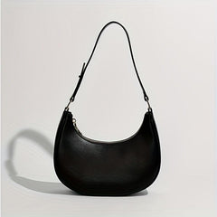 Minimalist Solid Baguette Bag Zipper Underarm Bag