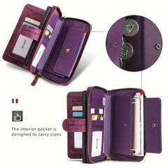 Large Capacity PU Leather Card Storage Bag & Organizer