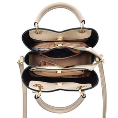 Solid Shoulder Bag with Cherry Pendant