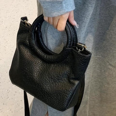 Solid Satchel Bag With Round Top Handles for Work