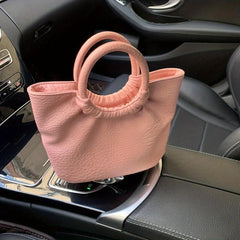 Solid Satchel Bag With Round Top Handles for Work