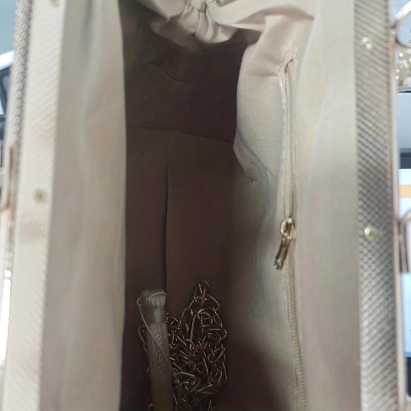 Flower Embroidered Handbag Kiss Lock Storage Handbag