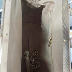 Flower Embroidered Handbag Kiss Lock Storage Handbag