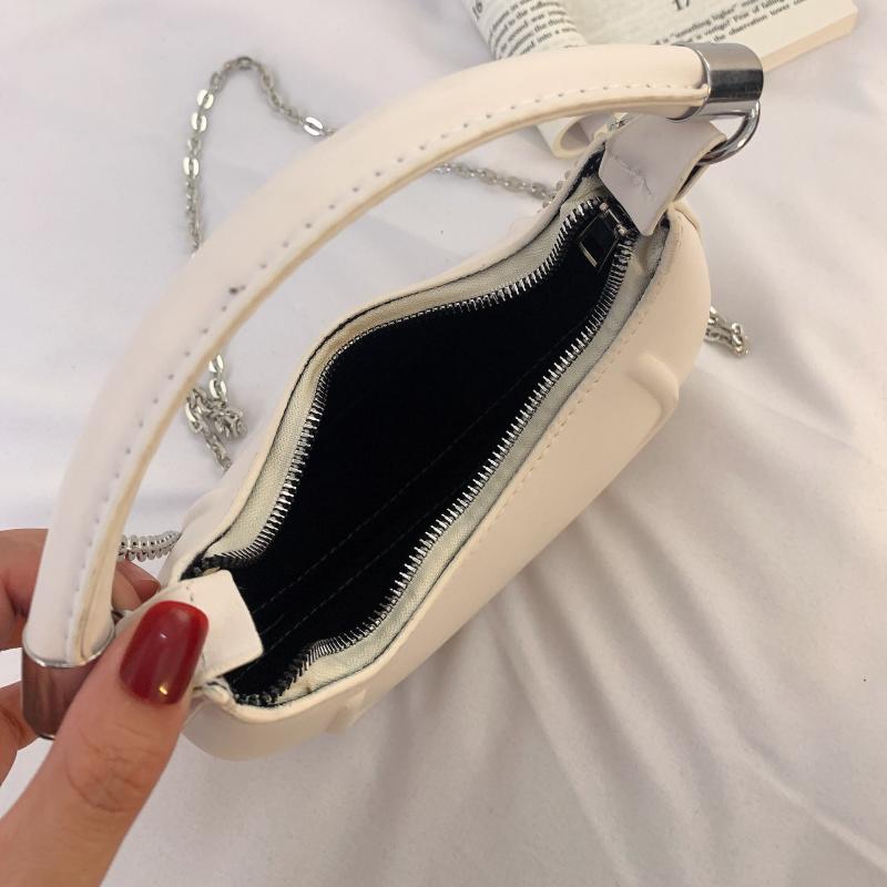 Embossed Hobo Chain Crossbody Bag Women's PU Leather Handbag