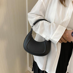 Embossed Hobo Chain Crossbody Bag Women's PU Leather Handbag