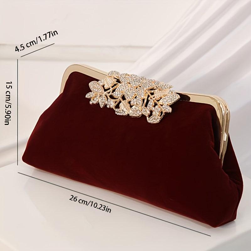 Vintage Beaded Evening Bag with Rhinestone Lock