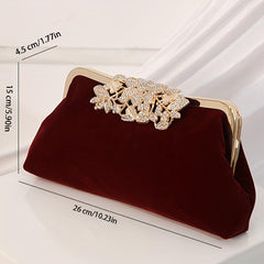 Vintage Beaded Evening Bag with Rhinestone Lock