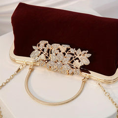 Vintage Beaded Evening Bag with Rhinestone Lock